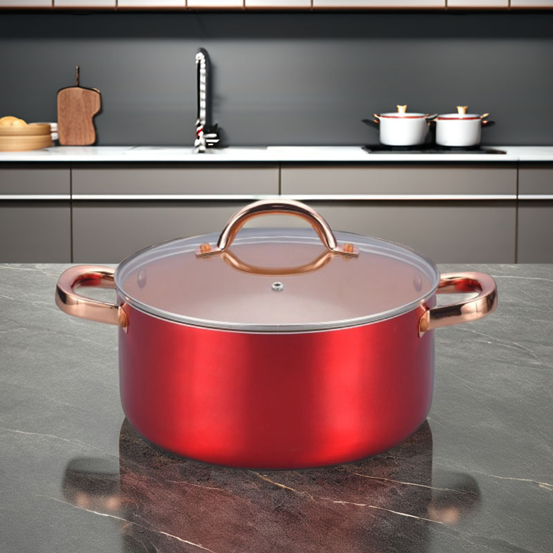 Macetas de cocción de cobre de acero inoxidable utensilios de cocina presionados