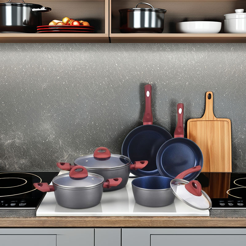 Godratos de cocina de cerámica y sartenes profesionales de la moda