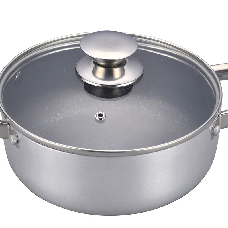 Juegos de cocina de acero inoxidable con tapas de vidrio