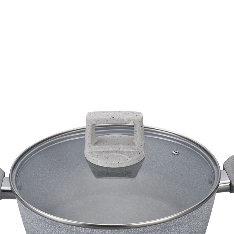 Soft Touch Kitchenware Juego de utensilios de cocina forjados con grano de madera de mármol
