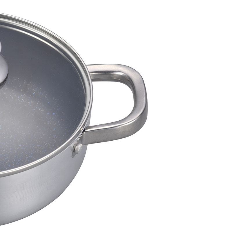 Juegos de cocina de acero inoxidable con tapas de vidrio