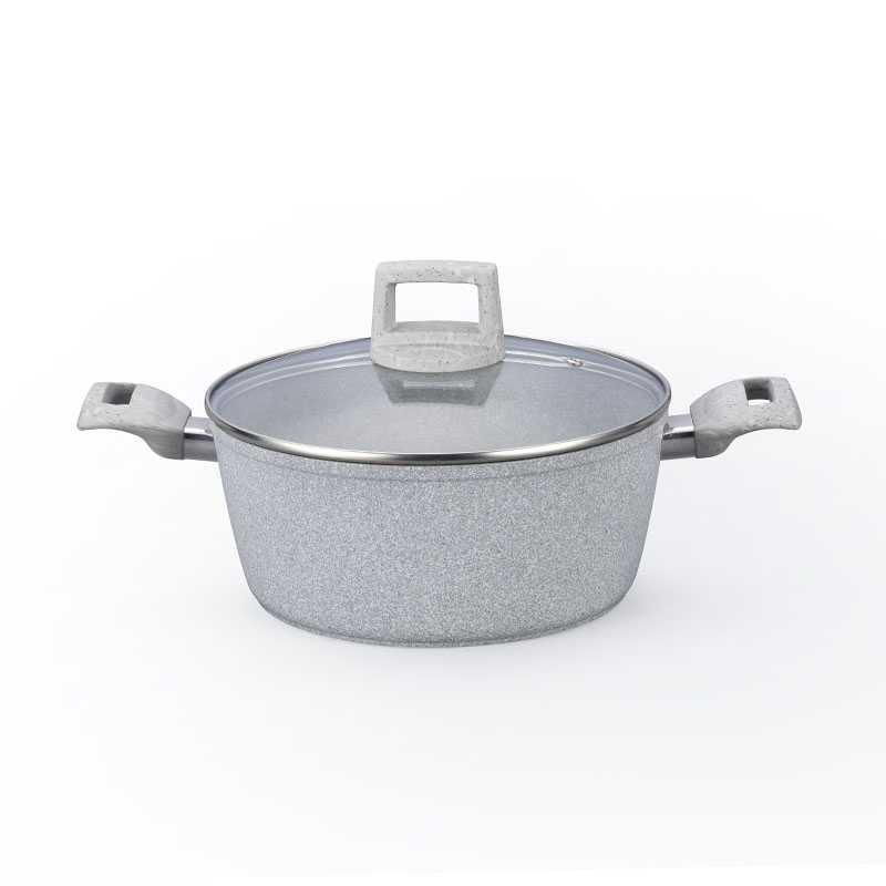 Soft Touch Kitchenware Juego de utensilios de cocina forjados con grano de madera de mármol