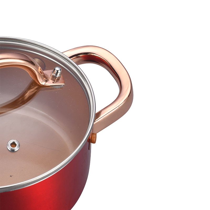Macetas de cocción de cobre de acero inoxidable utensilios de cocina presionados