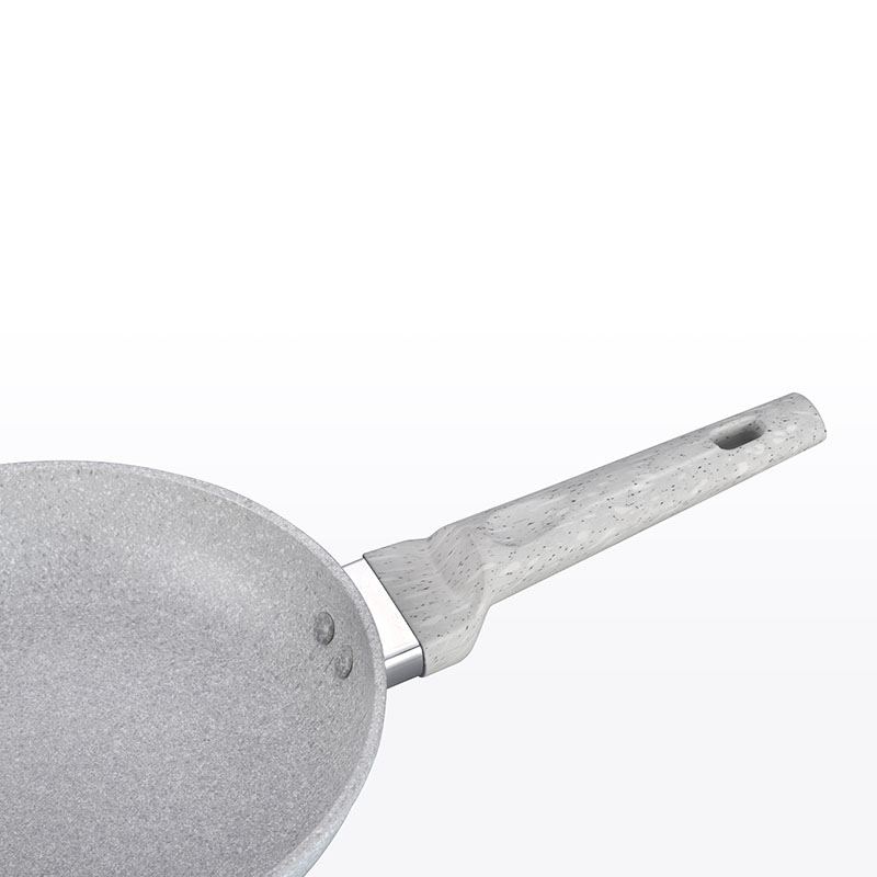 Soft Touch Kitchenware Juego de utensilios de cocina forjados con grano de madera de mármol