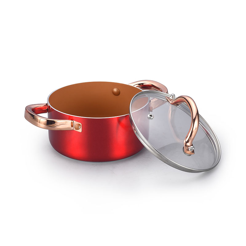Macetas de cocción de cobre de acero inoxidable utensilios de cocina presionados