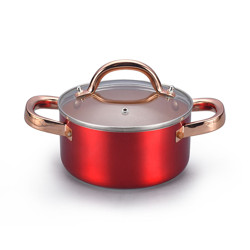 Macetas de cocción de cobre de acero inoxidable utensilios de cocina presionados