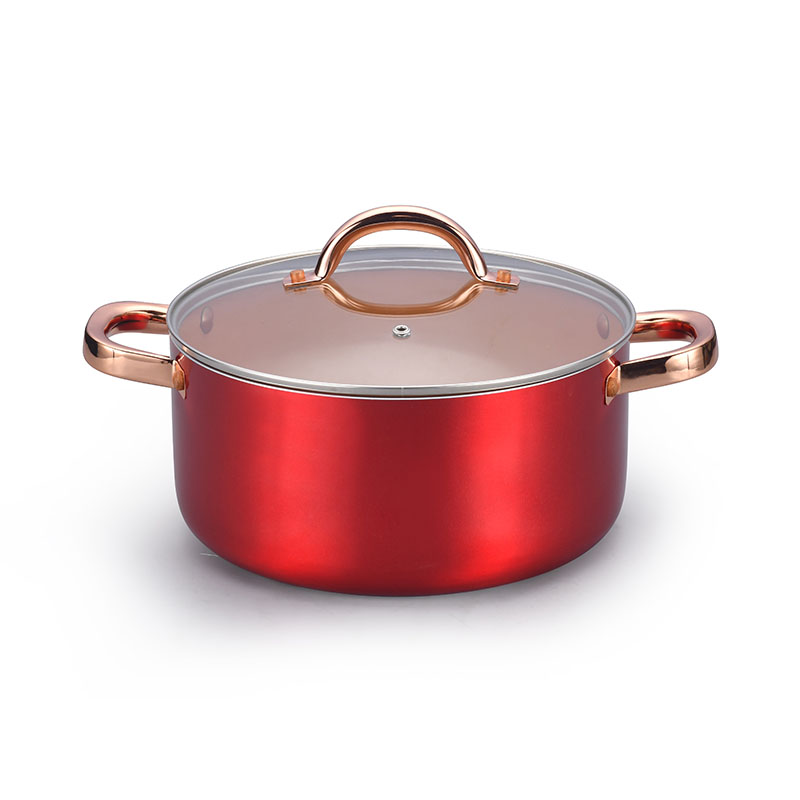 Macetas de cocción de cobre de acero inoxidable utensilios de cocina presionados