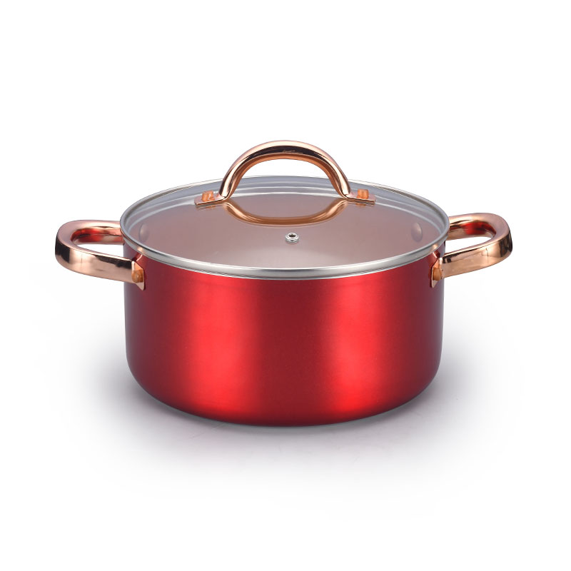 Macetas de cocción de cobre de acero inoxidable utensilios de cocina presionados