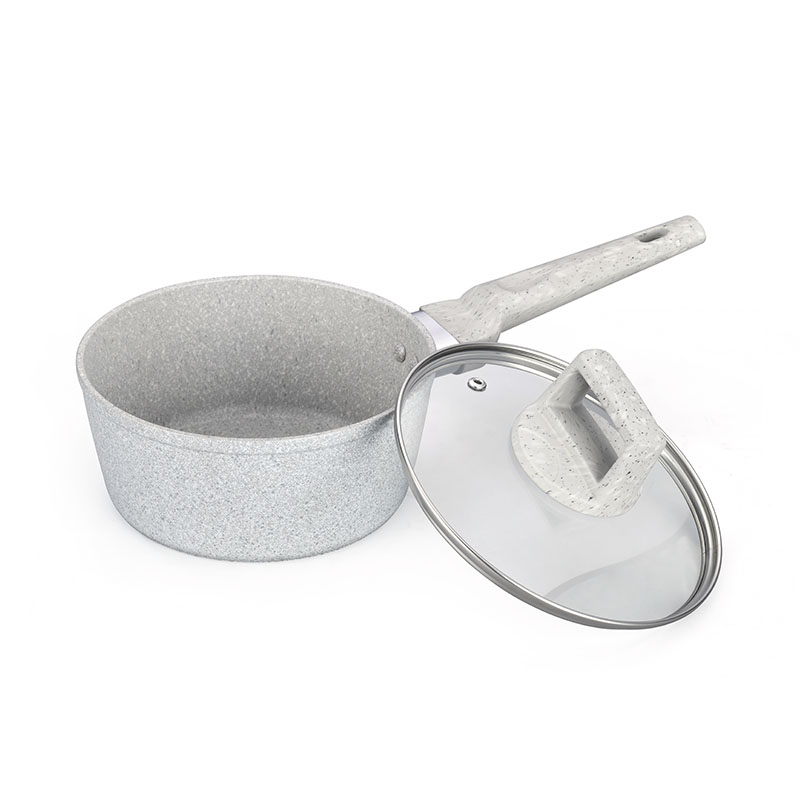 Soft Touch Kitchenware Juego de utensilios de cocina forjados con grano de madera de mármol