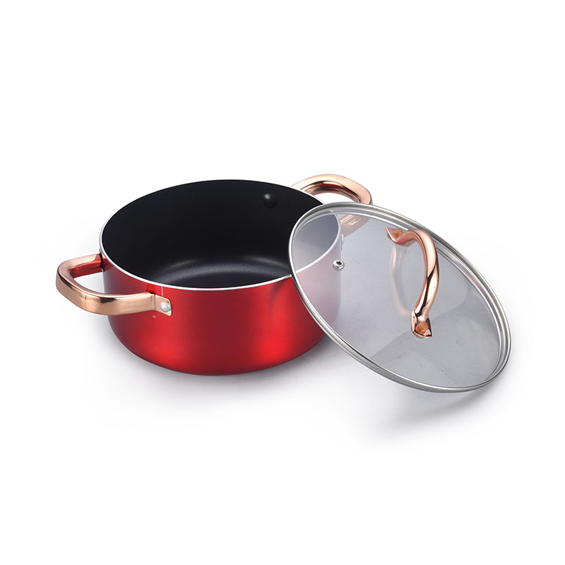 Macetas de cocción de cobre de acero inoxidable utensilios de cocina presionados