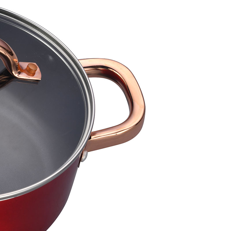 Macetas de cocción de cobre de acero inoxidable utensilios de cocina presionados
