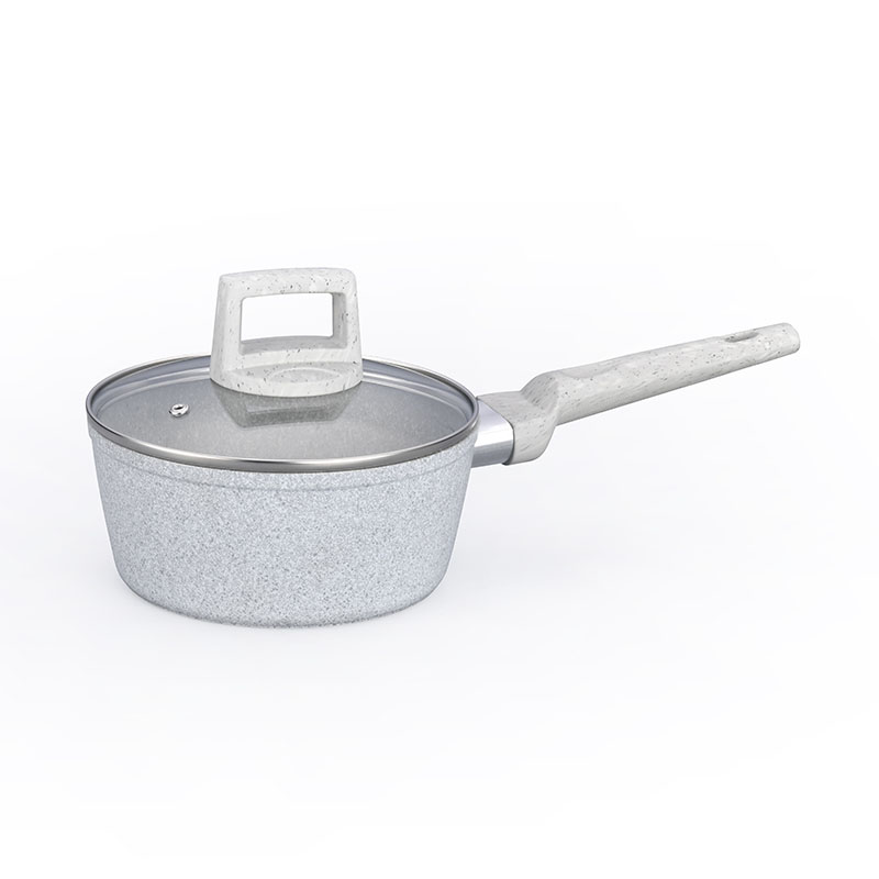 Soft Touch Kitchenware Juego de utensilios de cocina forjados con grano de madera de mármol