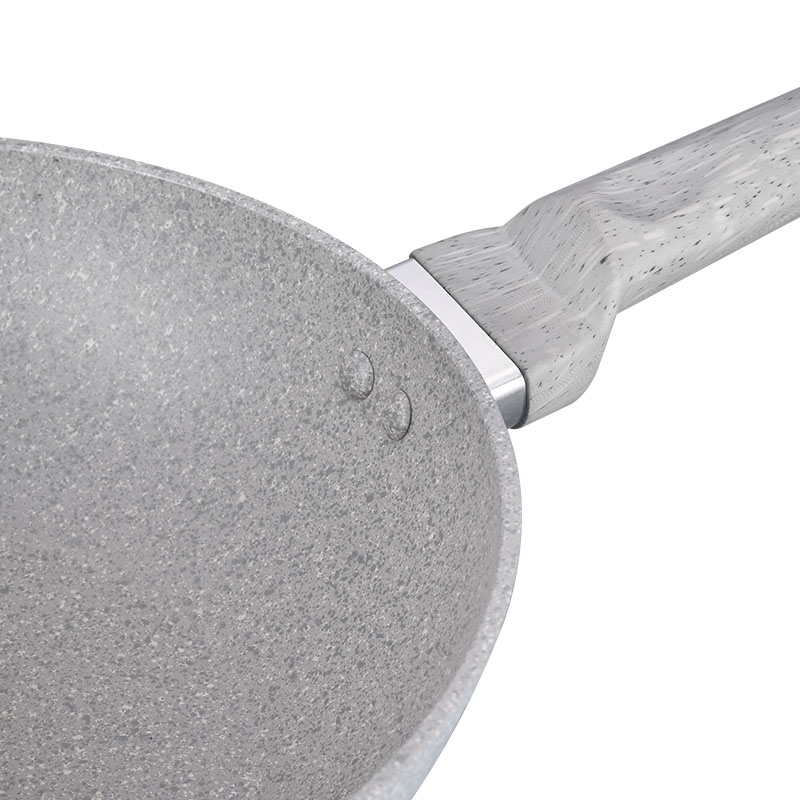 Soft Touch Kitchenware Juego de utensilios de cocina forjados con grano de madera de mármol