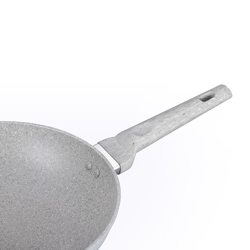 Soft Touch Kitchenware Juego de utensilios de cocina forjados con grano de madera de mármol