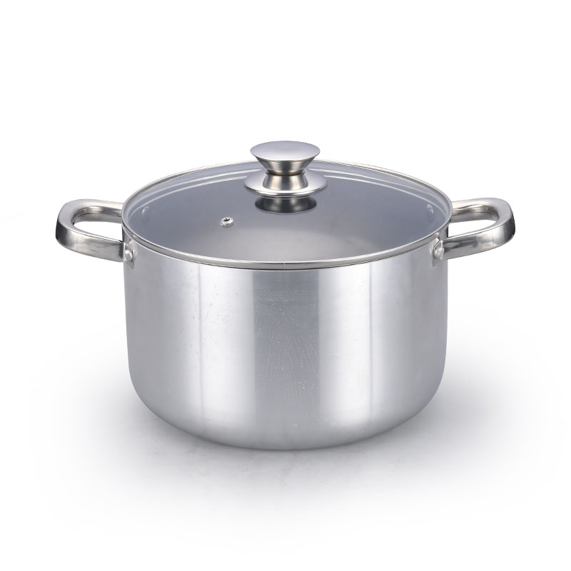 Juegos de cocina de acero inoxidable con tapas de vidrio