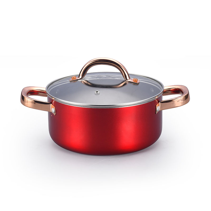 Macetas de cocción de cobre de acero inoxidable utensilios de cocina presionados