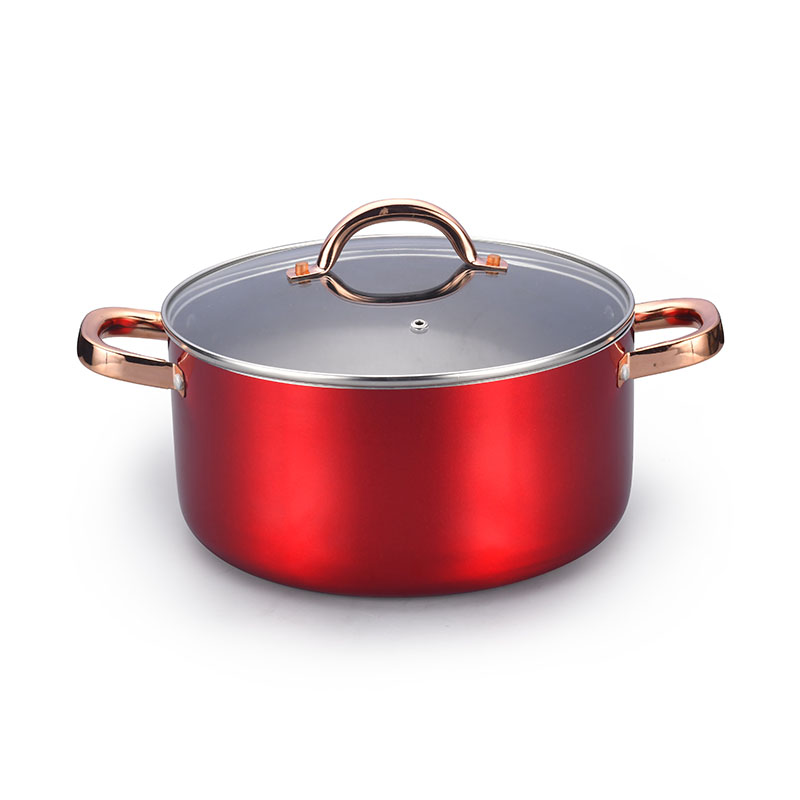 Macetas de cocción de cobre de acero inoxidable utensilios de cocina presionados