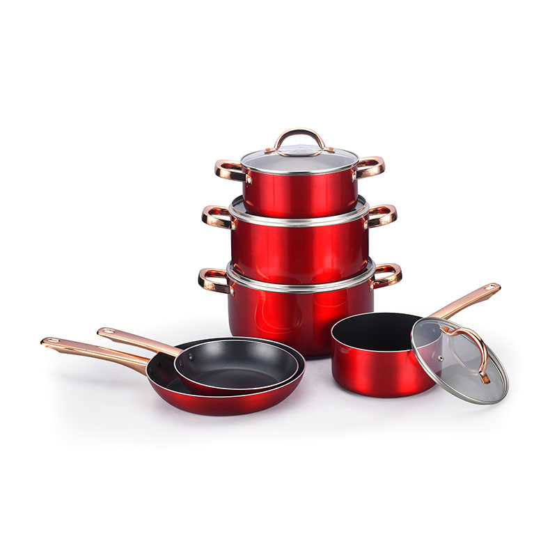 Macetas de cocción de cobre de acero inoxidable utensilios de cocina presionados