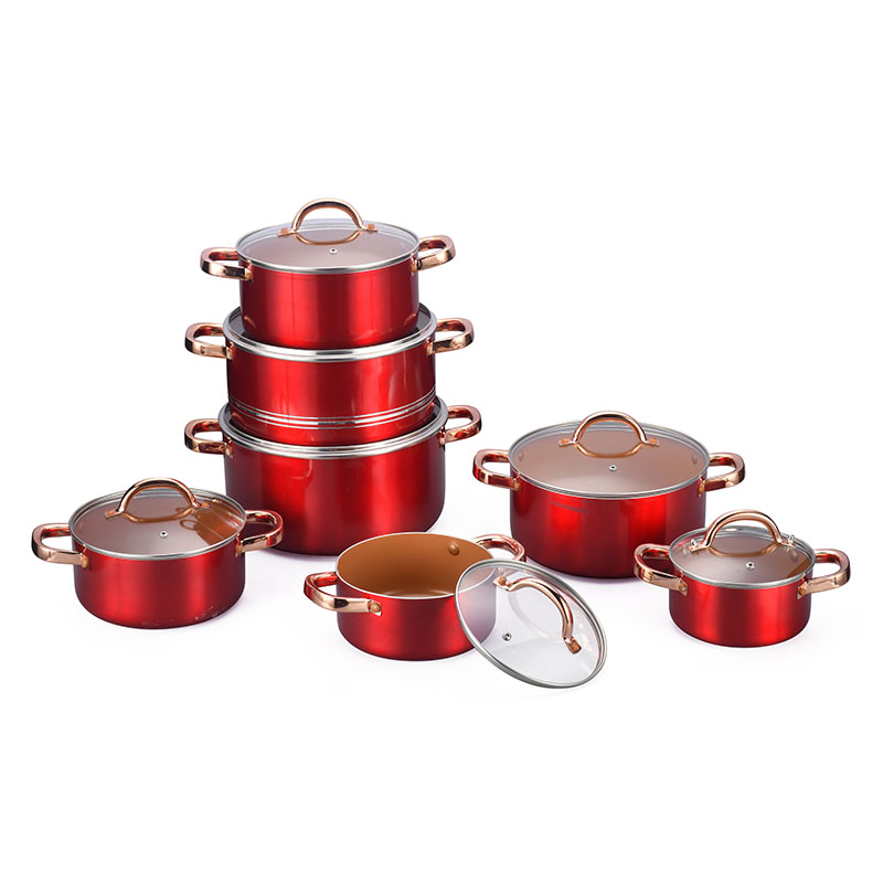 Macetas de cocción de cobre de acero inoxidable utensilios de cocina presionados