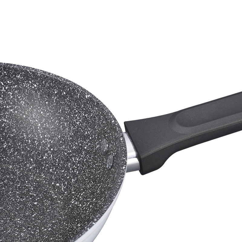 Utensilios de cocina de mango desmontable forjado de grano de madera con laca