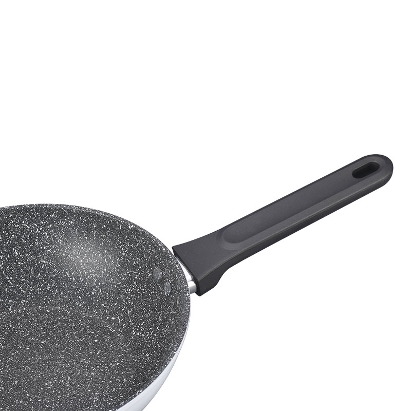 Utensilios de cocina de mango desmontable forjado de grano de madera con laca
