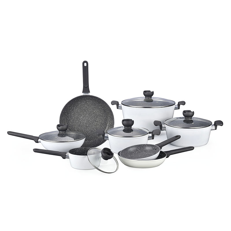 Utensilios de cocina de mango desmontable forjado de grano de madera con laca