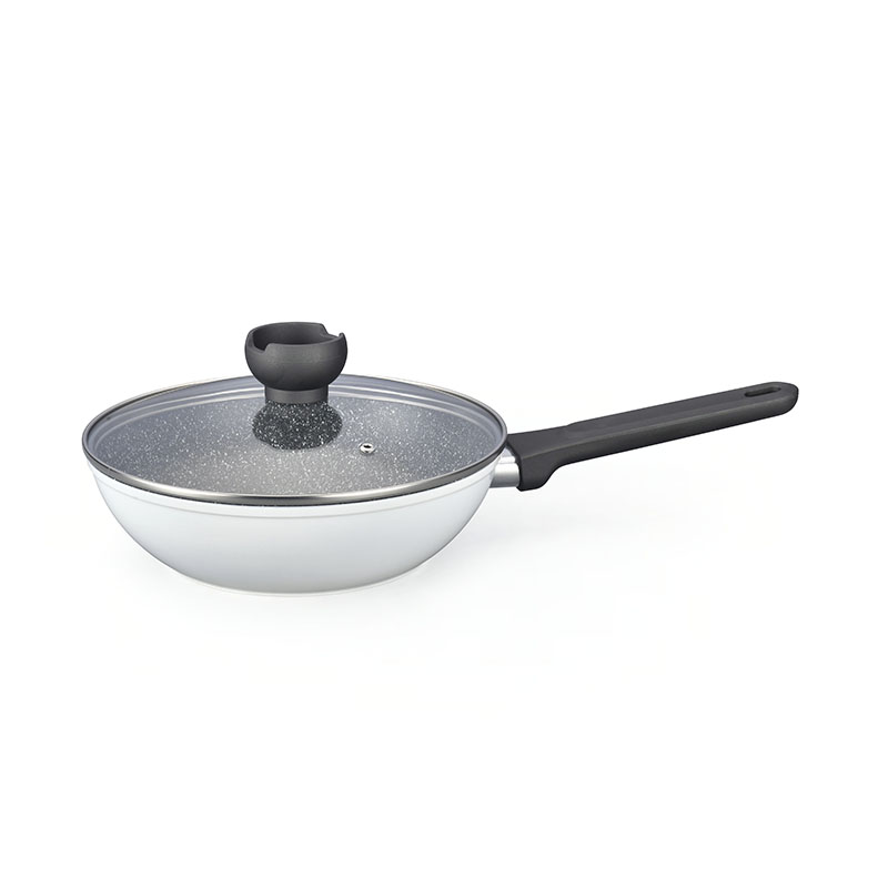 Utensilios de cocina de mango desmontable forjado de grano de madera con laca
