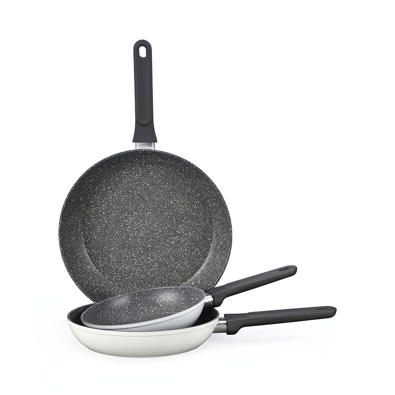 Utensilios de cocina de mango desmontable forjado de grano de madera con laca