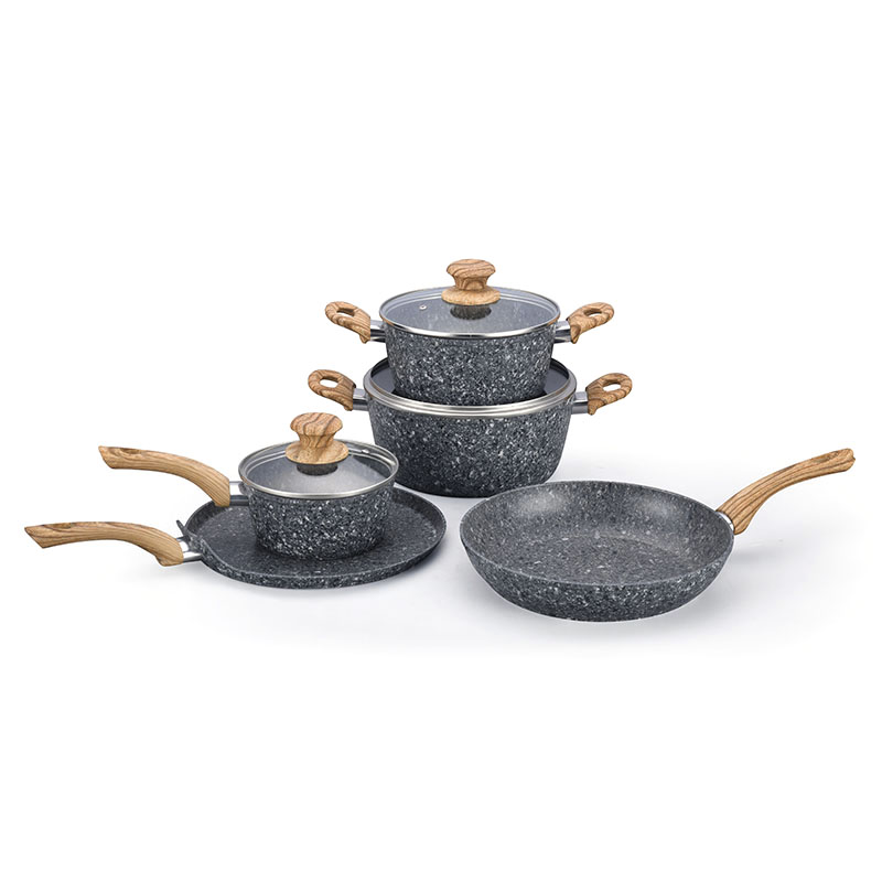 Ganitas de cocina de granito y sartenes utensilios de cocina forjados