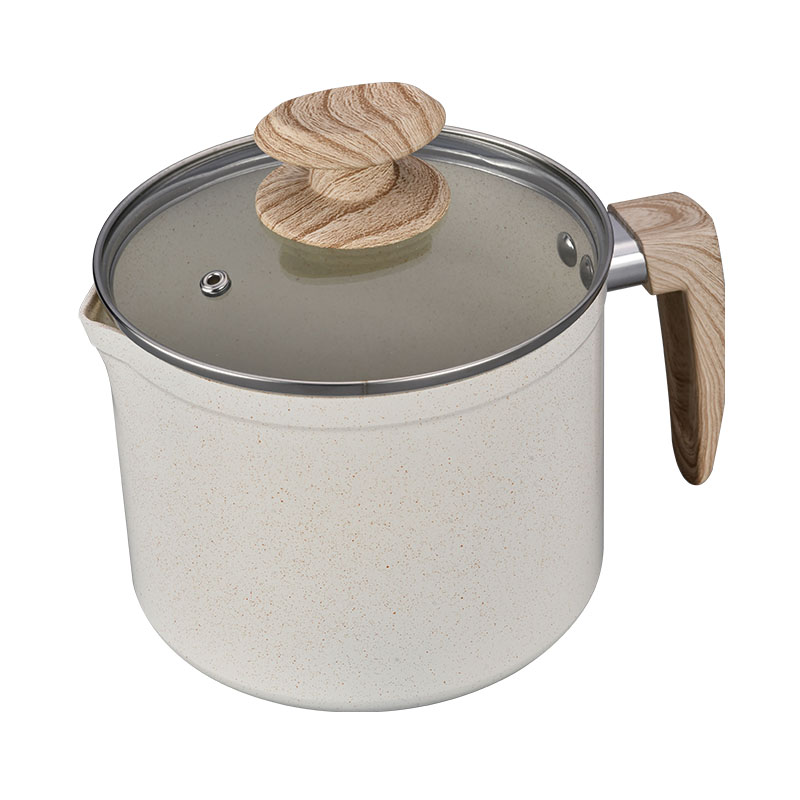 Hoques de cocción de mármol blanco cremoso y sartenes utensilios de cocina forjados