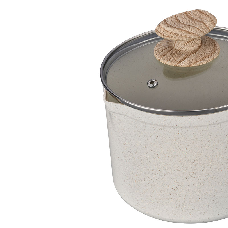Hoques de cocción de mármol blanco cremoso y sartenes utensilios de cocina forjados