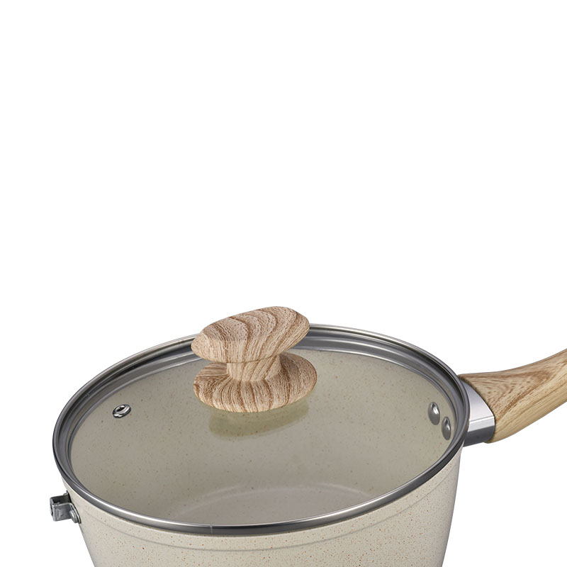 Hoques de cocción de mármol blanco cremoso y sartenes utensilios de cocina forjados