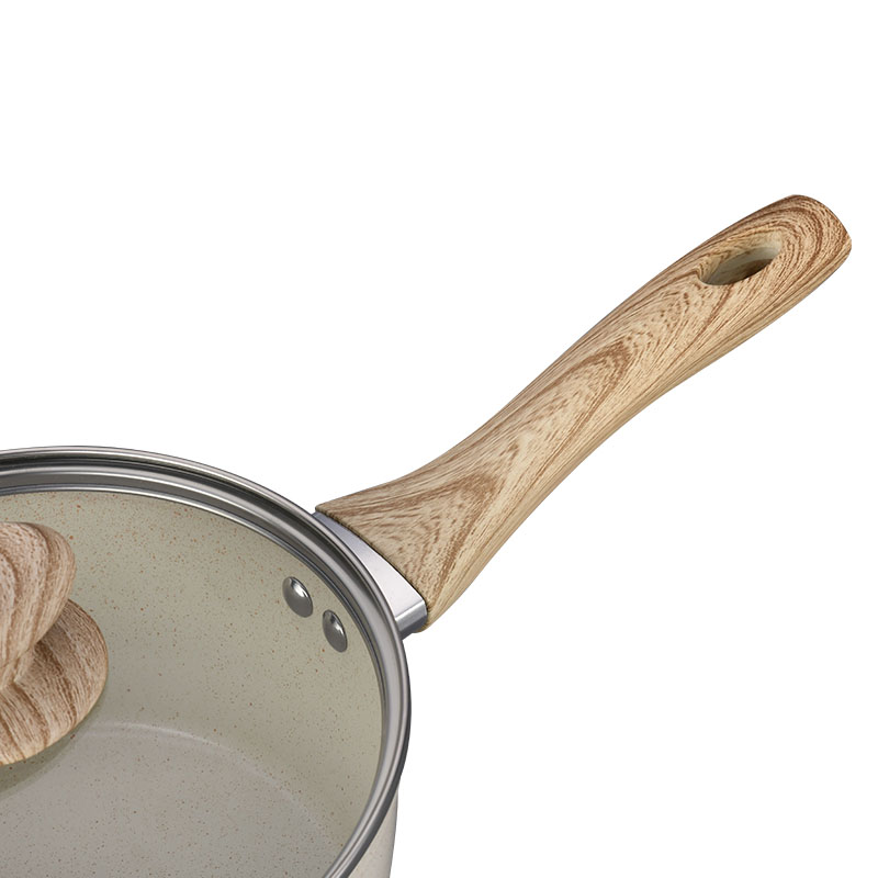 Hoques de cocción de mármol blanco cremoso y sartenes utensilios de cocina forjados