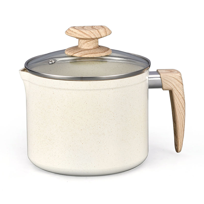 Hoques de cocción de mármol blanco cremoso y sartenes utensilios de cocina forjados