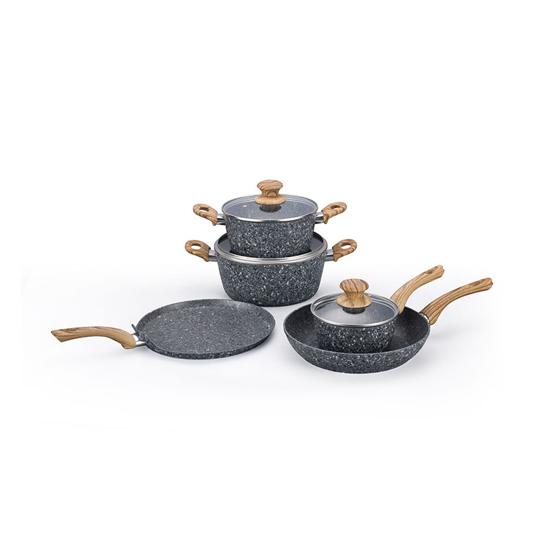 Ganitas de cocina de granito y sartenes utensilios de cocina forjados