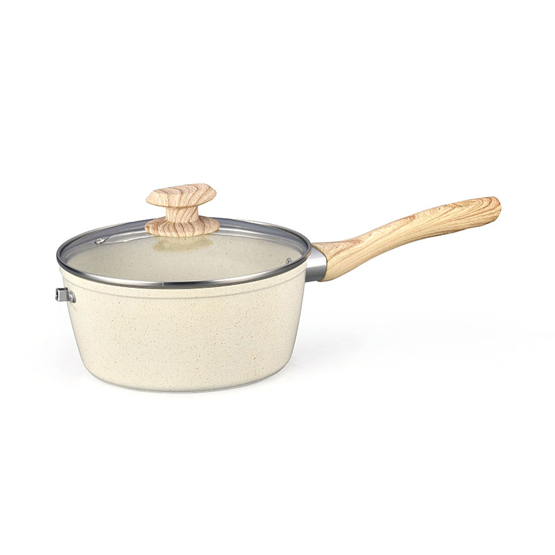 Hoques de cocción de mármol blanco cremoso y sartenes utensilios de cocina forjados