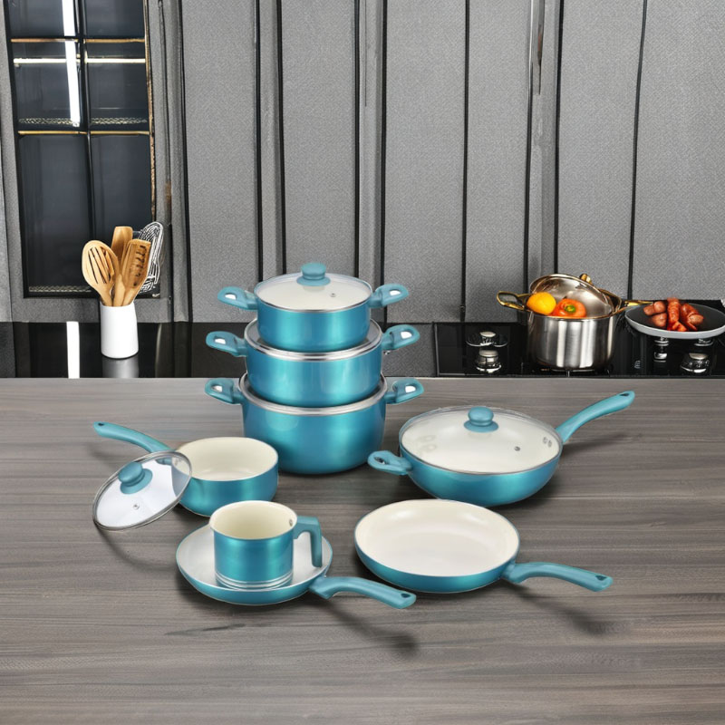 Telamon Celestial Blue Series Cubreting de cerámica Conjunto de utensilios de cocina