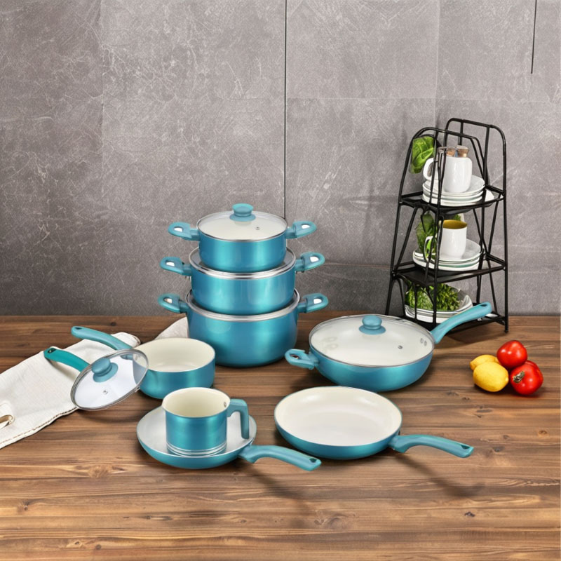 Telamon Celestial Blue Series Cubreting de cerámica Conjunto de utensilios de cocina