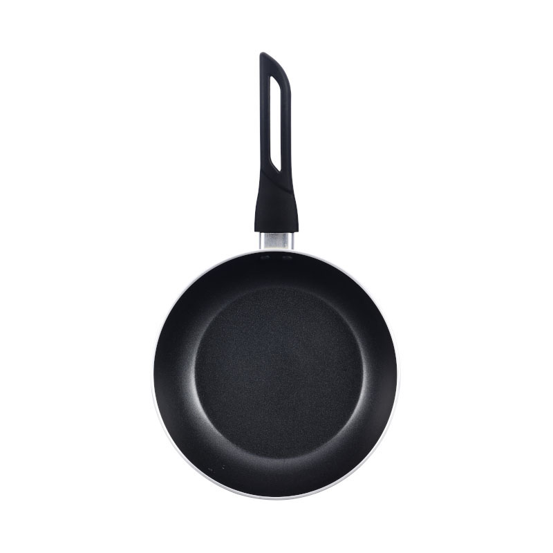 Hoques de cocina multicolores y sartenes presionados