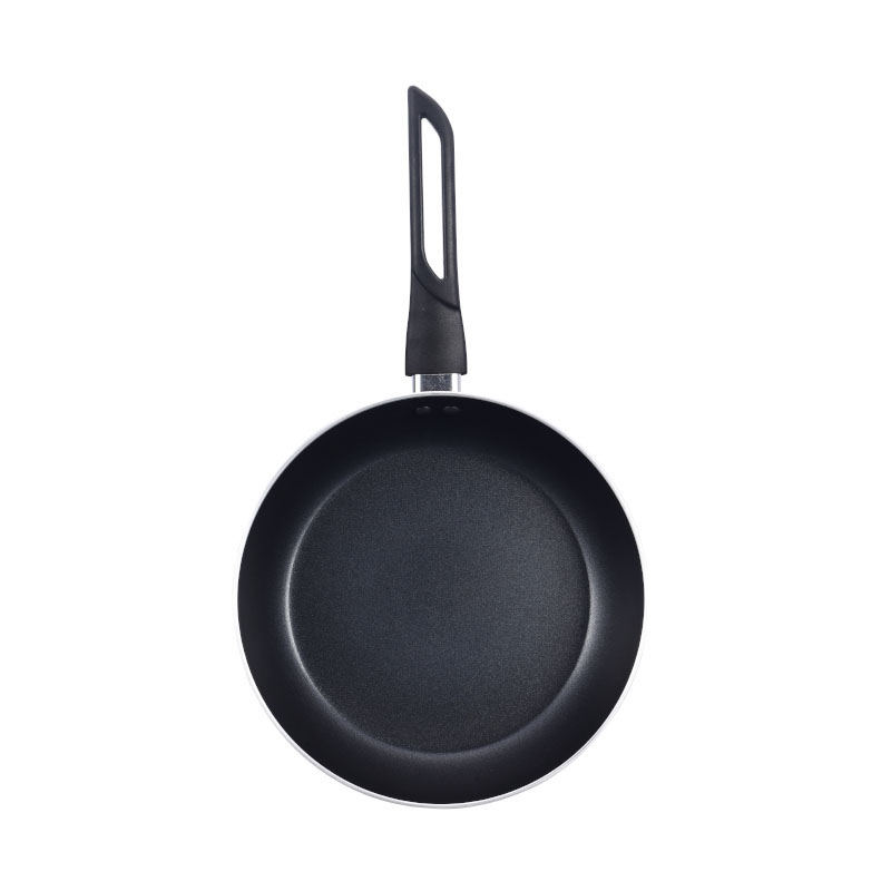 Hoques de cocina multicolores y sartenes presionados