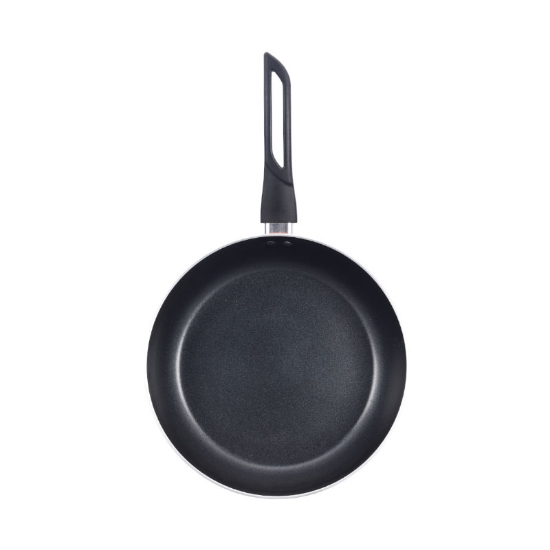 Hoques de cocina multicolores y sartenes presionados
