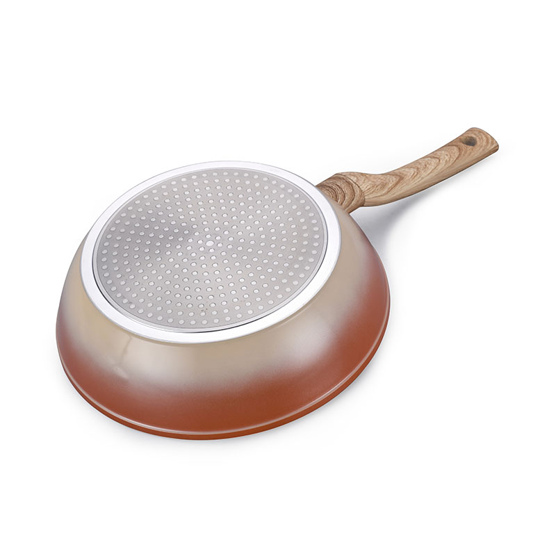 Pot Juego de cooks de cocción sin barra con grano de madera
