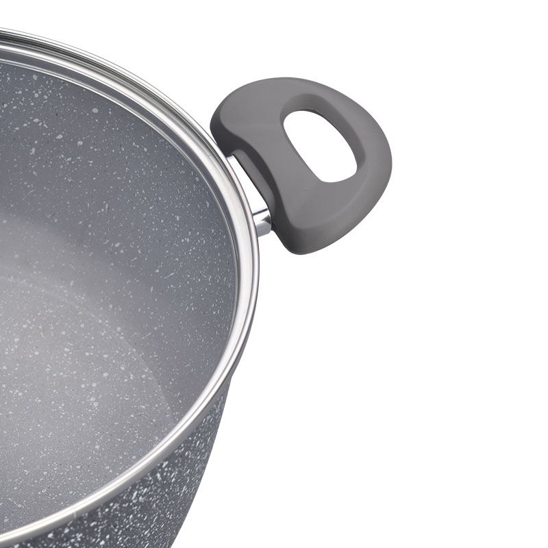 Garantillas de cocción con toque suave de mármol grises de cocina forjadas