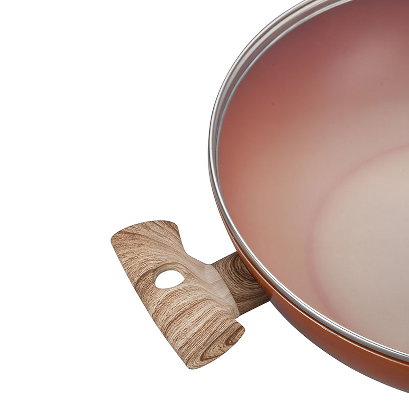 Pot Juego de cooks de cocción sin barra con grano de madera