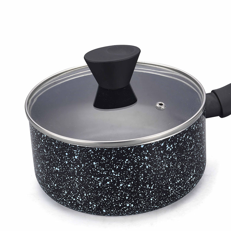 Potes de cocina negros negros premium sin hojas de cocina presionadas
