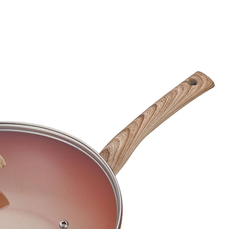 Pot Juego de cooks de cocción sin barra con grano de madera