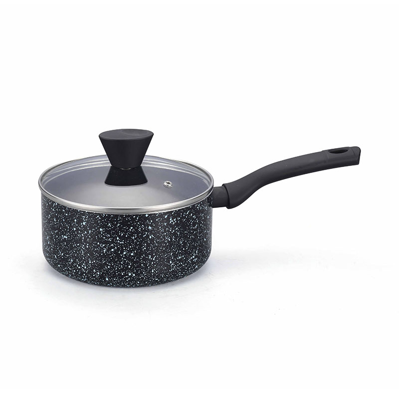 Potes de cocina negros negros premium sin hojas de cocina presionadas