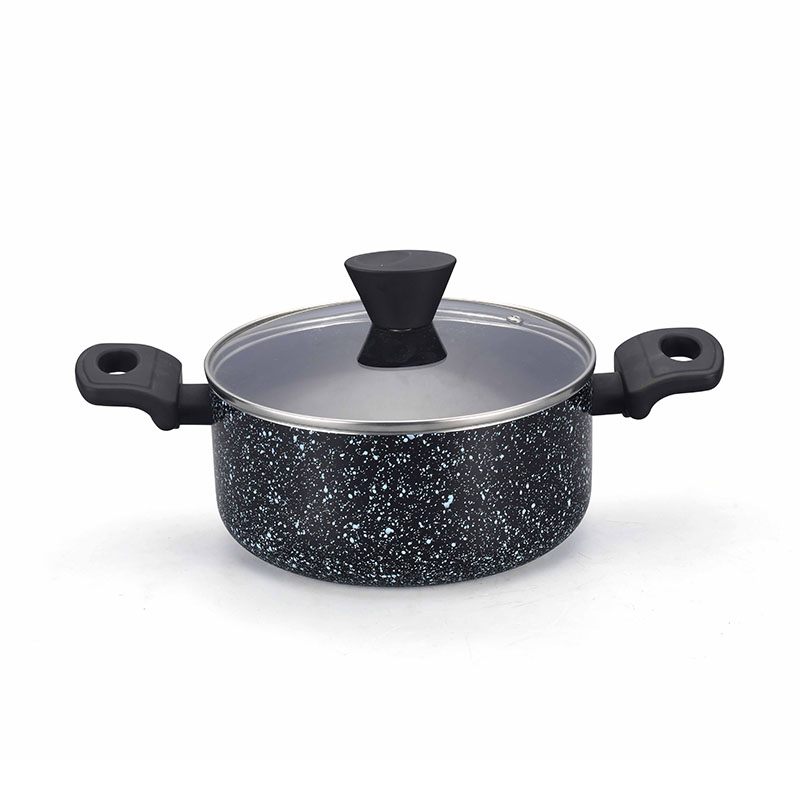 Potes de cocina negros negros premium sin hojas de cocina presionadas