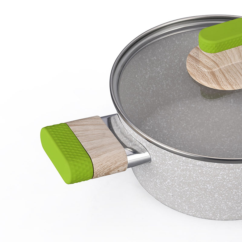 Kitchenware Juego de utensilios de cocina forjados de mármol con colorido ornamental