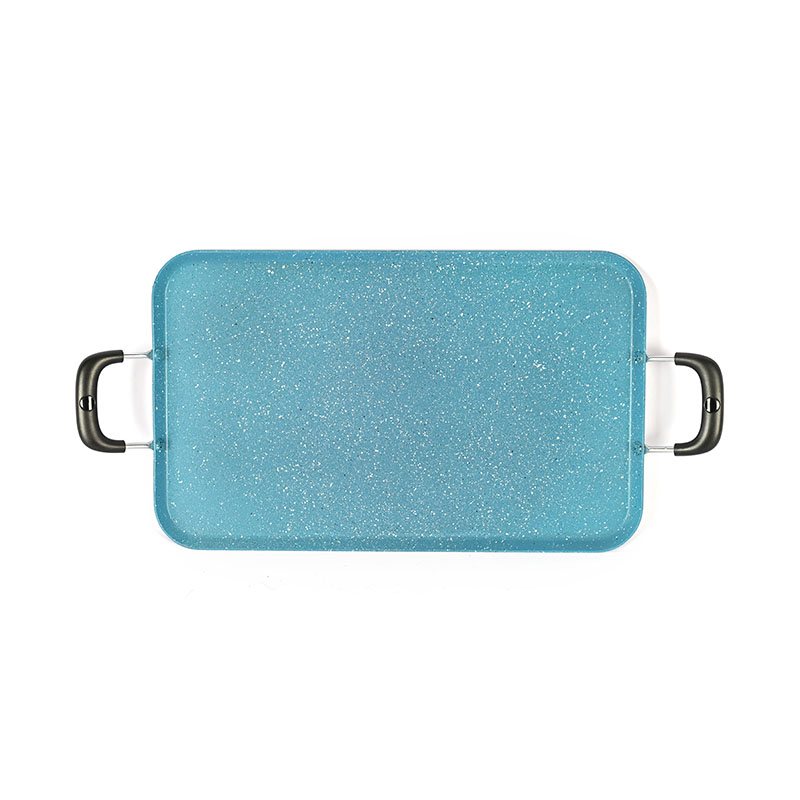 Utensilios de cocina rectangulares de mármol con mango de metal